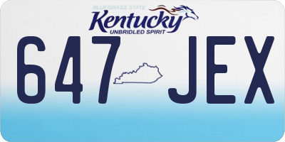 KY license plate 647JEX