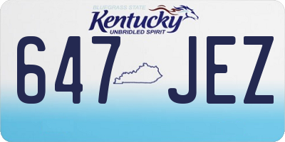 KY license plate 647JEZ
