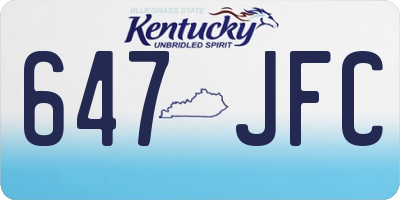 KY license plate 647JFC
