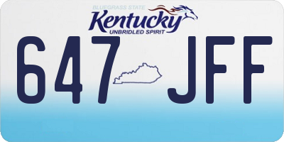 KY license plate 647JFF