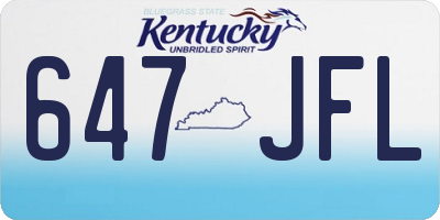 KY license plate 647JFL