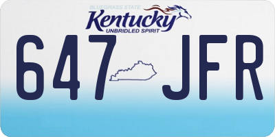 KY license plate 647JFR