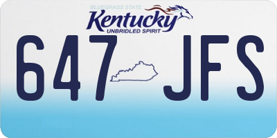 KY license plate 647JFS