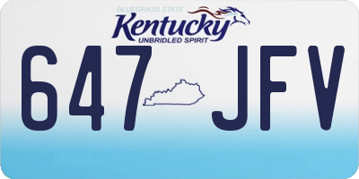 KY license plate 647JFV
