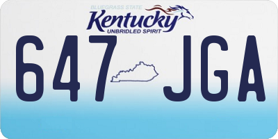 KY license plate 647JGA
