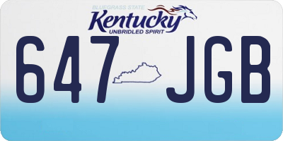 KY license plate 647JGB