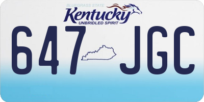 KY license plate 647JGC