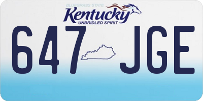 KY license plate 647JGE