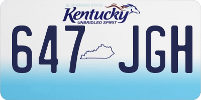KY license plate 647JGH