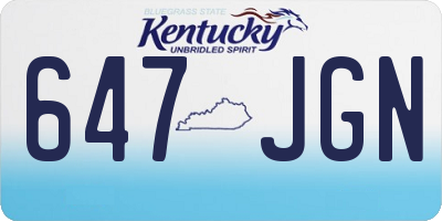 KY license plate 647JGN