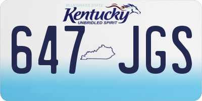 KY license plate 647JGS