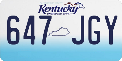 KY license plate 647JGY