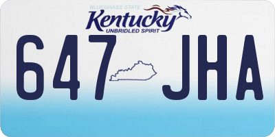 KY license plate 647JHA