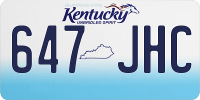 KY license plate 647JHC