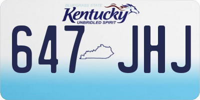 KY license plate 647JHJ