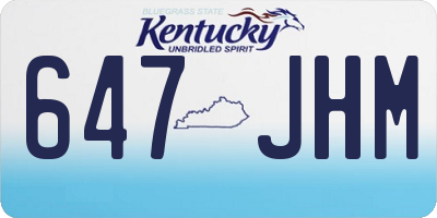 KY license plate 647JHM