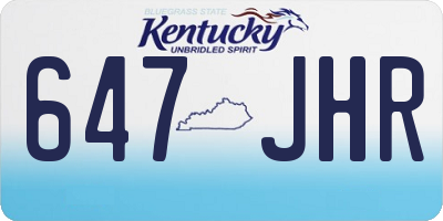 KY license plate 647JHR