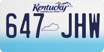 KY license plate 647JHW