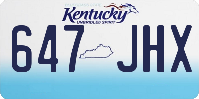 KY license plate 647JHX