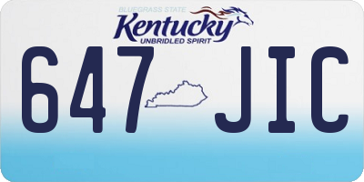 KY license plate 647JIC