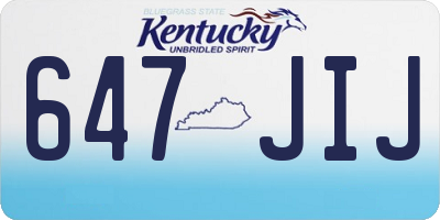KY license plate 647JIJ