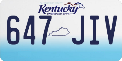 KY license plate 647JIV
