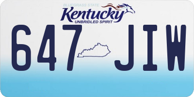 KY license plate 647JIW