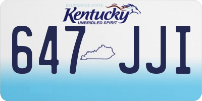 KY license plate 647JJI