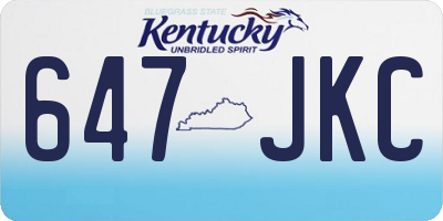 KY license plate 647JKC