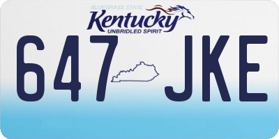 KY license plate 647JKE