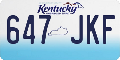 KY license plate 647JKF