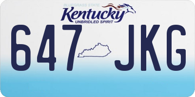 KY license plate 647JKG