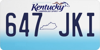 KY license plate 647JKI