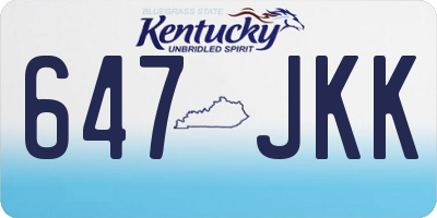 KY license plate 647JKK