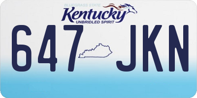 KY license plate 647JKN
