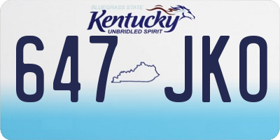 KY license plate 647JKO