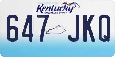 KY license plate 647JKQ