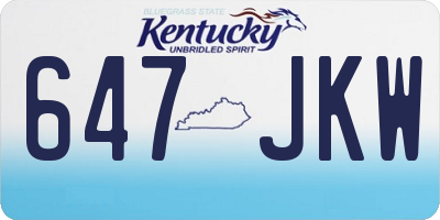 KY license plate 647JKW