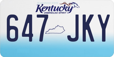 KY license plate 647JKY