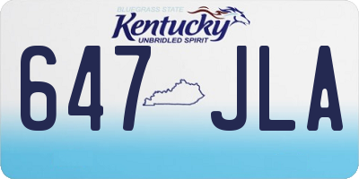 KY license plate 647JLA