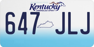 KY license plate 647JLJ