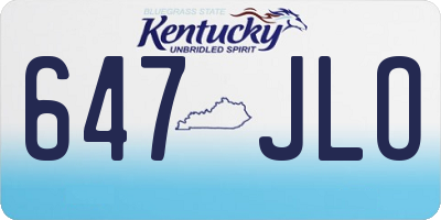 KY license plate 647JLO