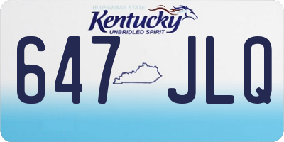 KY license plate 647JLQ