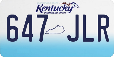 KY license plate 647JLR