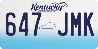 KY license plate 647JMK