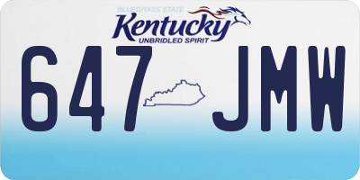 KY license plate 647JMW