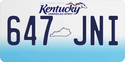 KY license plate 647JNI