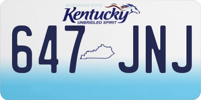 KY license plate 647JNJ