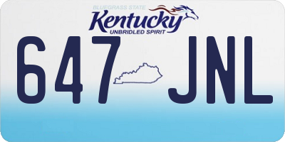 KY license plate 647JNL
