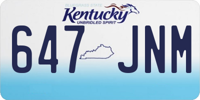 KY license plate 647JNM